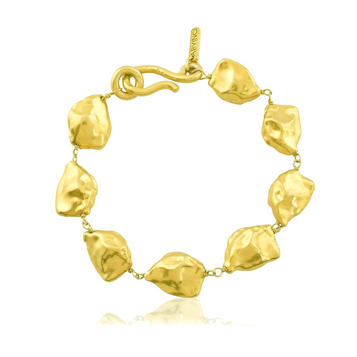 Asymmetrical Nugget Gold Bracelet f