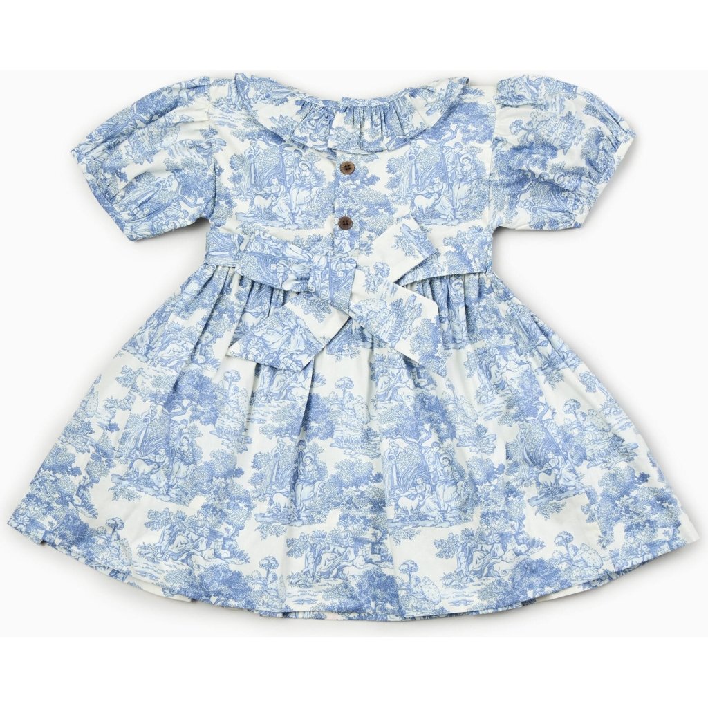 Country Toile Dress in Blue