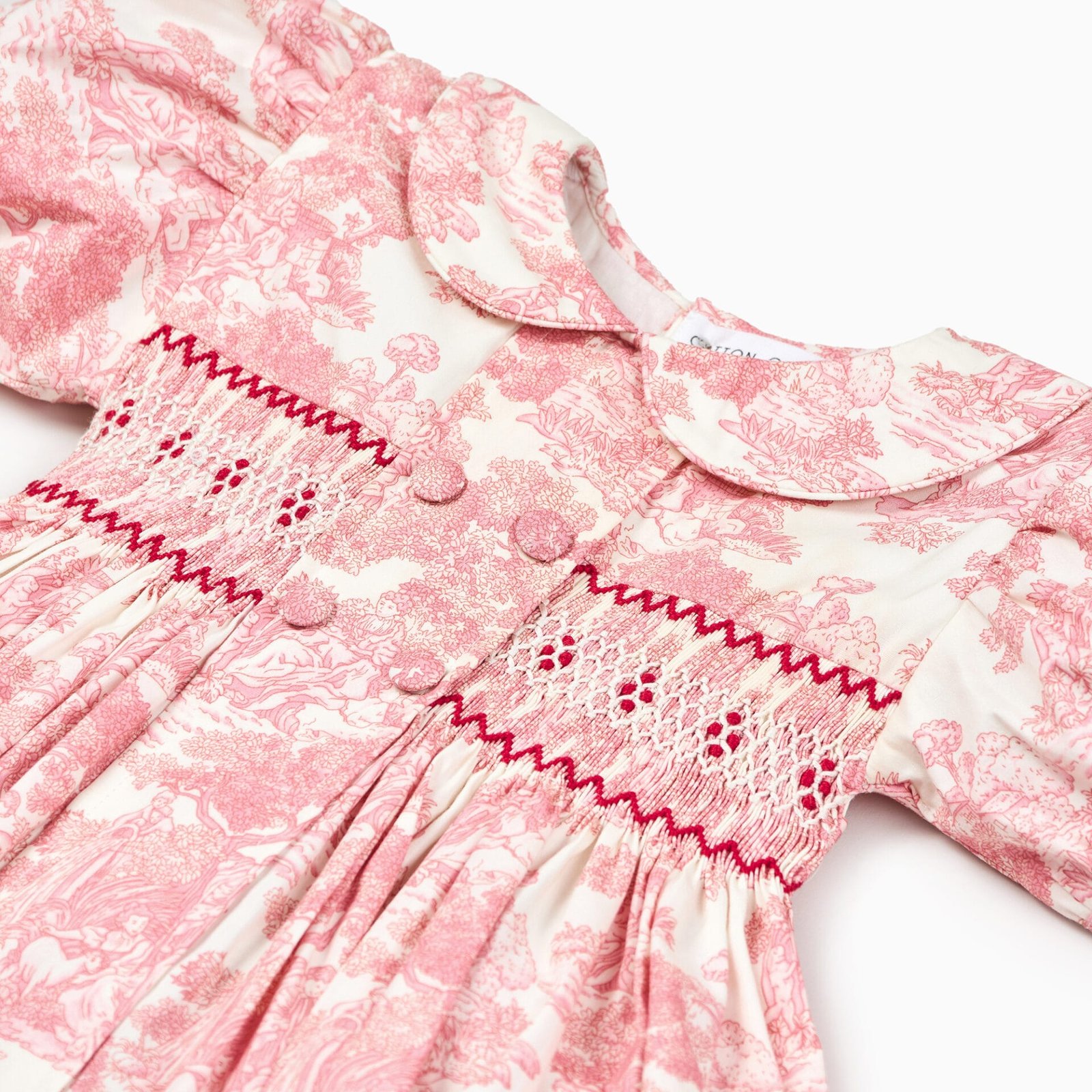 Country Toile Dress in Red