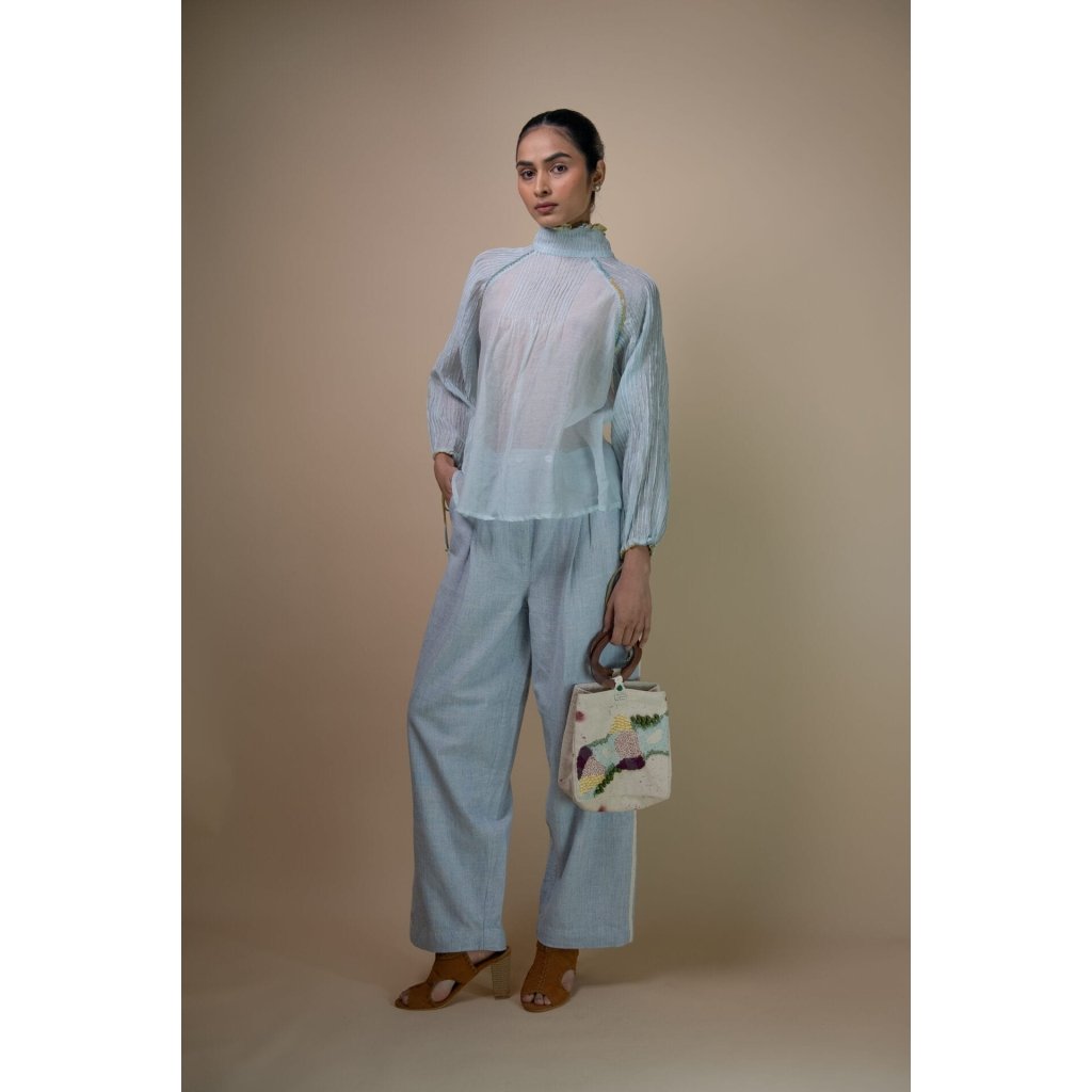 Meadows Pintucked Chanderi Blouse