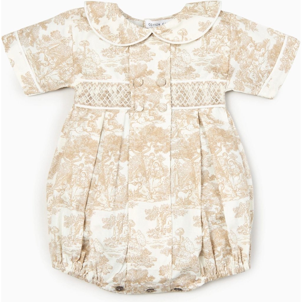 Country Toile Romper in Beige