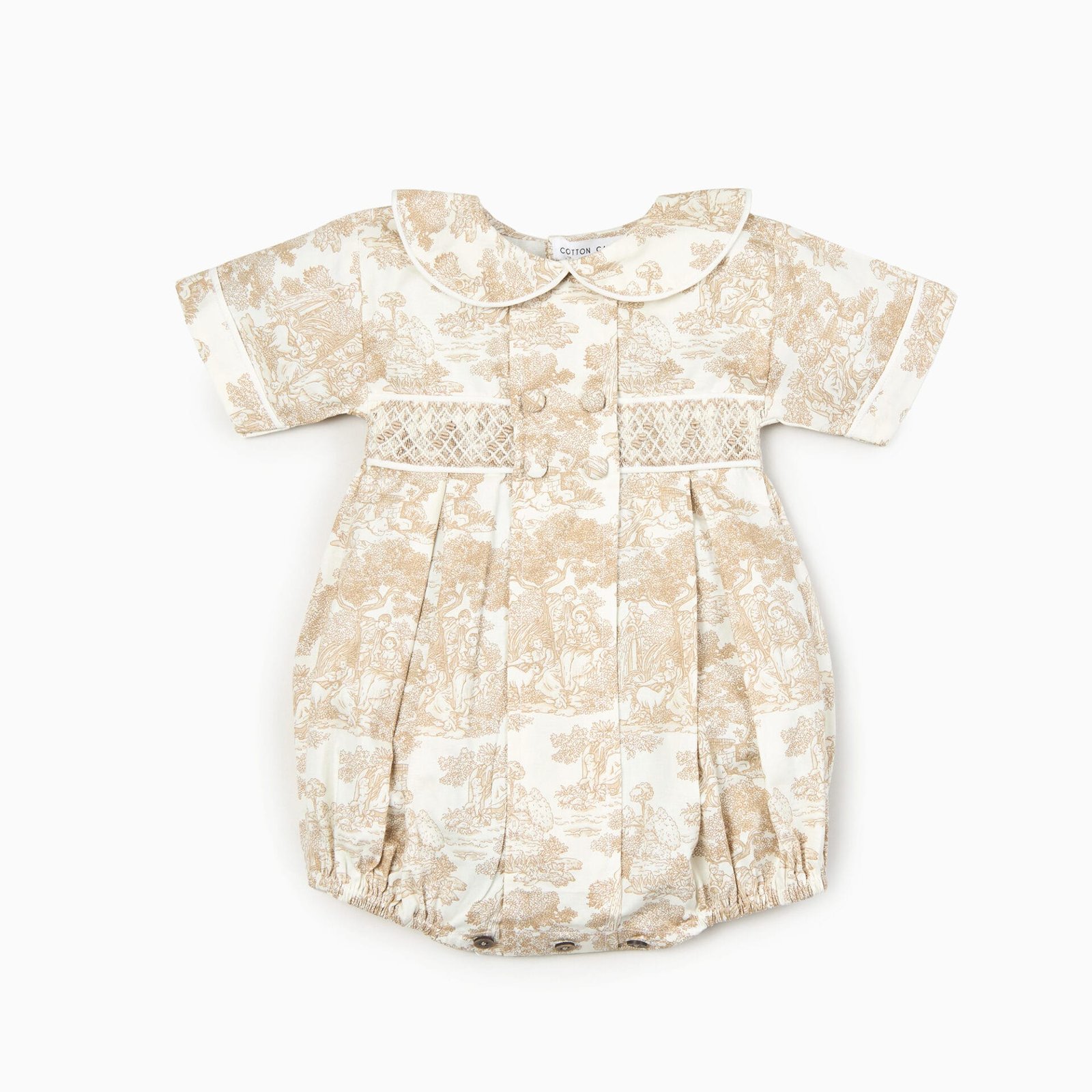 Country Toile Romper in Beige