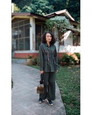 Upcycled Hunza Shirt - Green