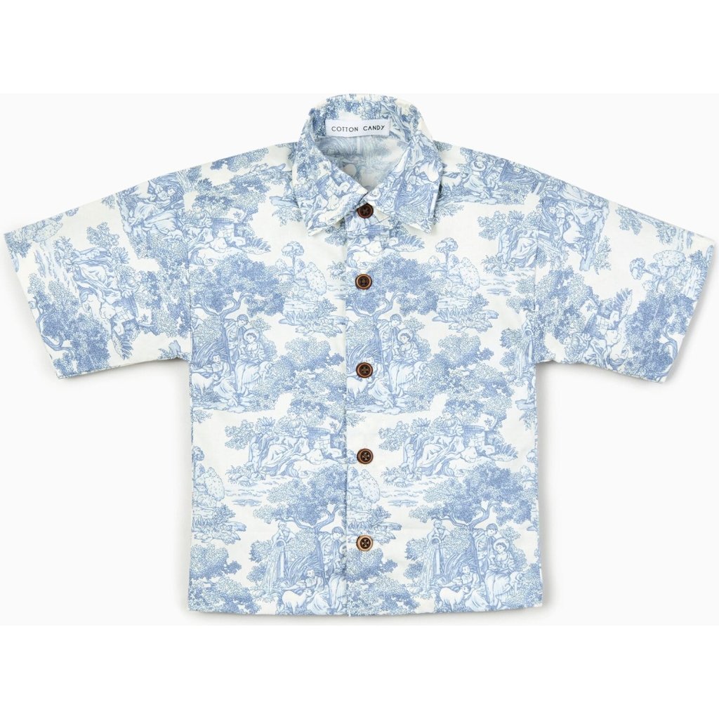 Country Toile Shirt in Blue