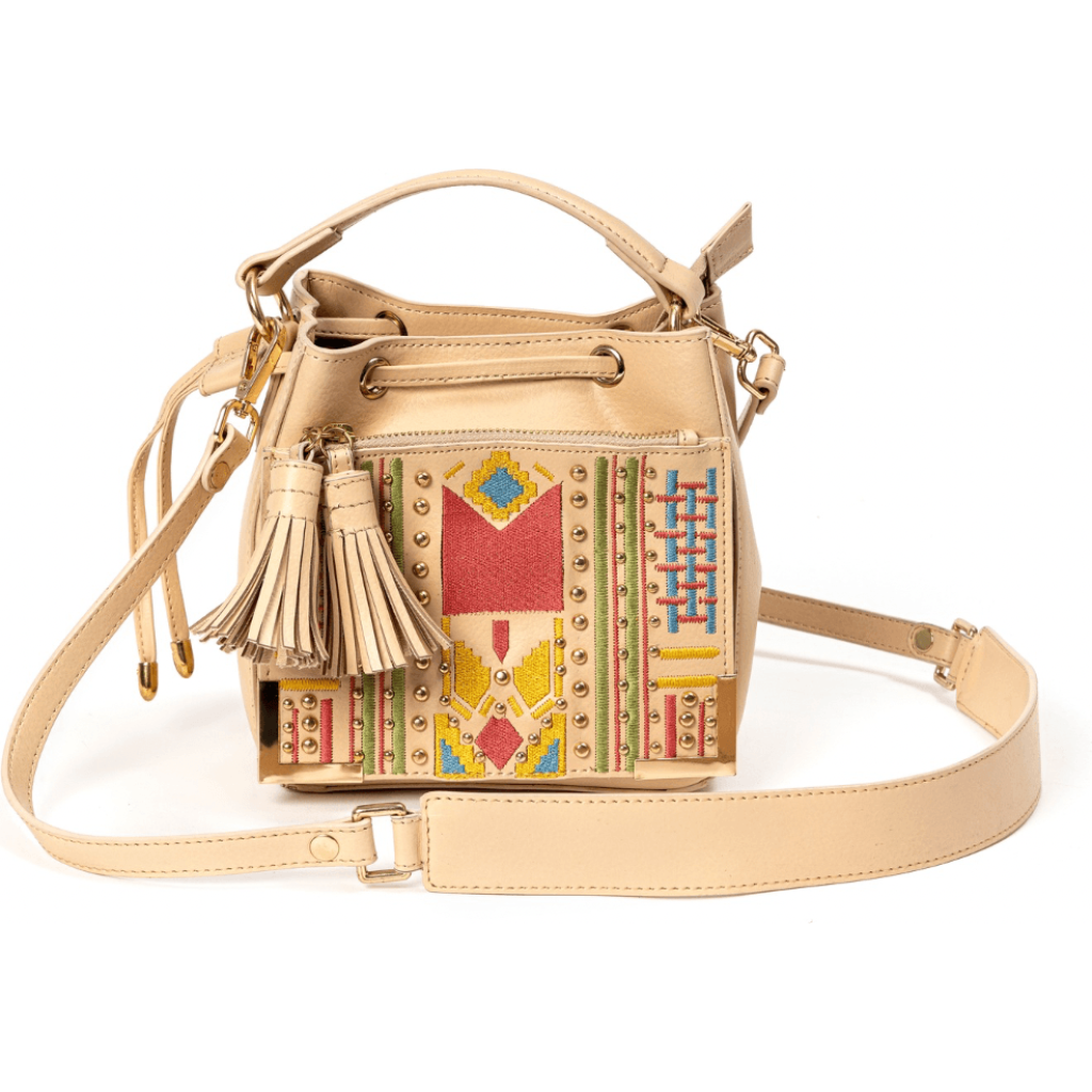 Nora Vegan Leather Sling Bag – Almond