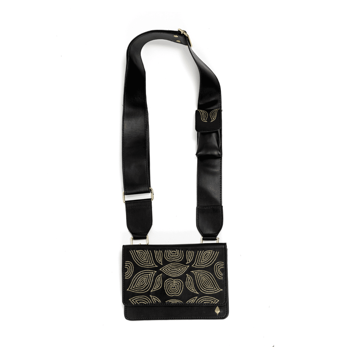 Lana Vegan Leather Sling Bag - Blac