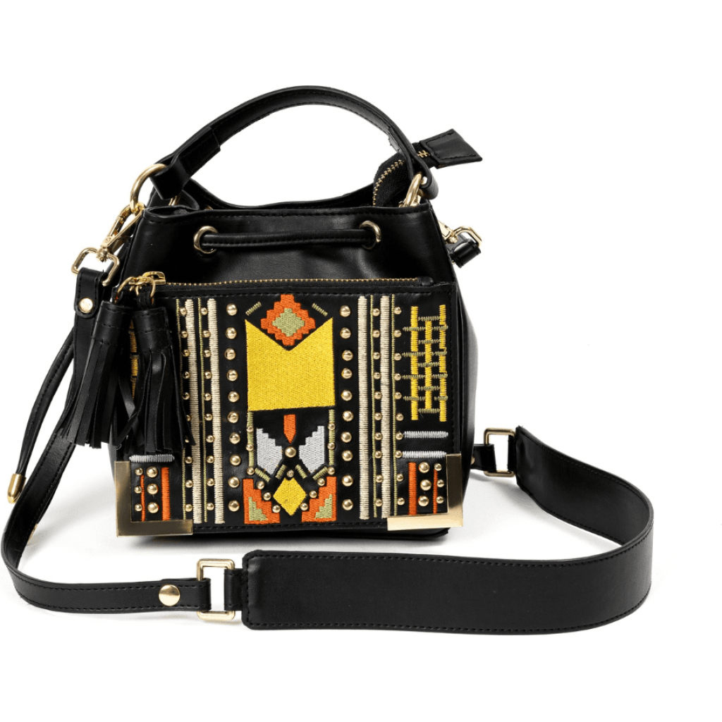 Nora Vegan Leather Sling Bag – Black