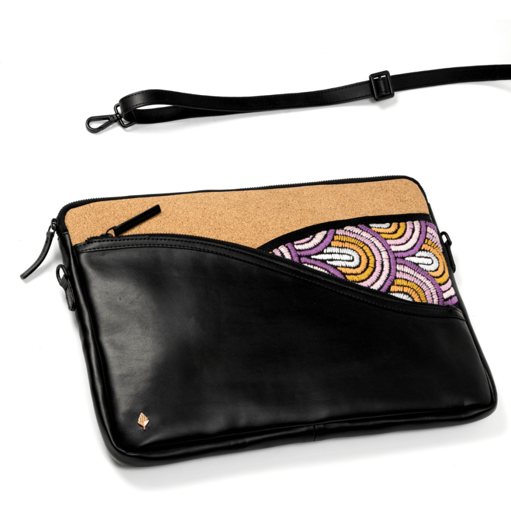 Acacia Vegan Leather Laptop Sleeve – Black