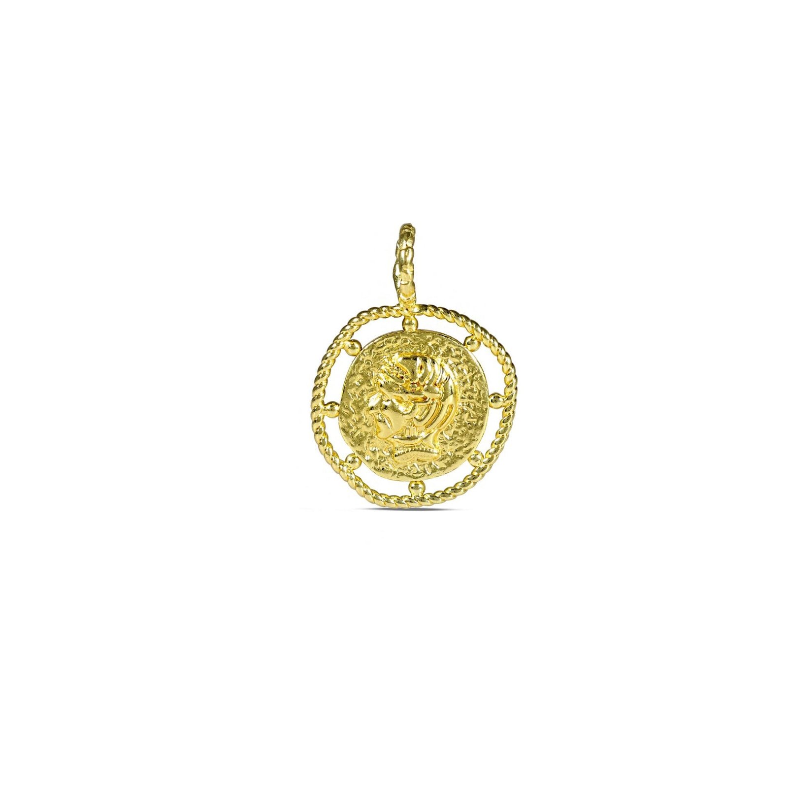 Noble Warrior Charm - 22KT Real Gold Plating on Premium Brass Alloy, Handmade Strong and Elegant Pendant for Men and Women