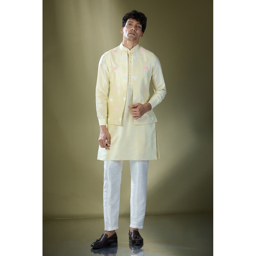 Parrot Green Embroidered Kurta-Jack