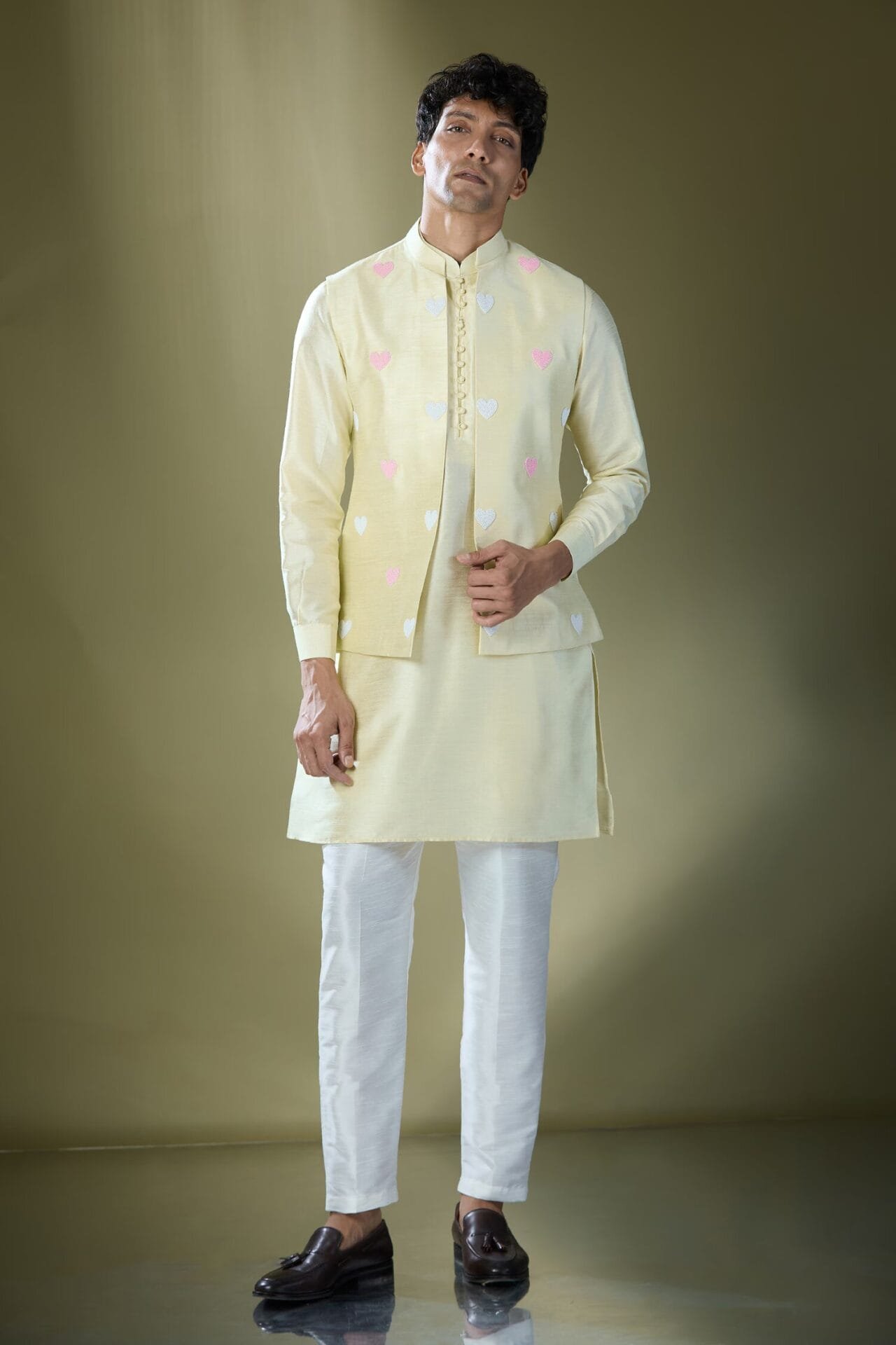 Parrot Green Embroidered Kurta-Jack