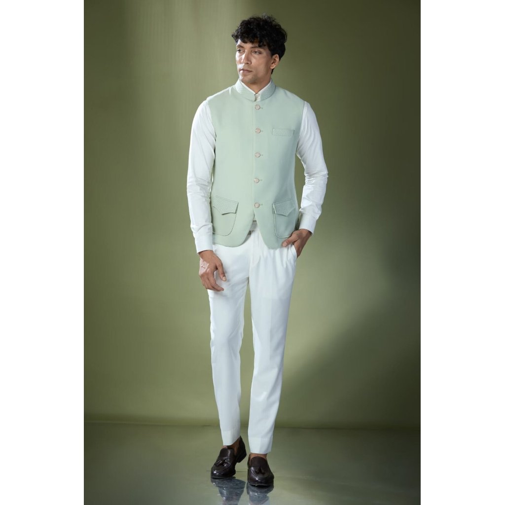 Pista Green Stitch Jacket-Shirt-Pan