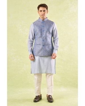 Blue Tweed Textured Jacket