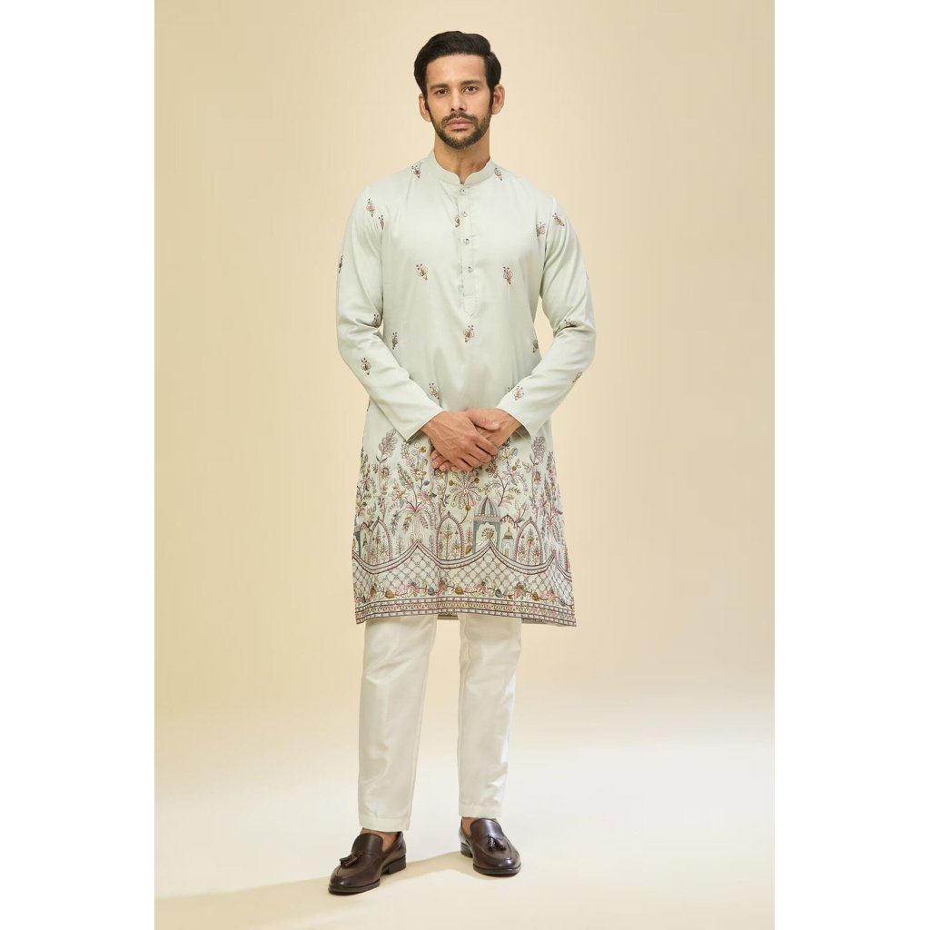Sky Blue Embroidered Kurta Set