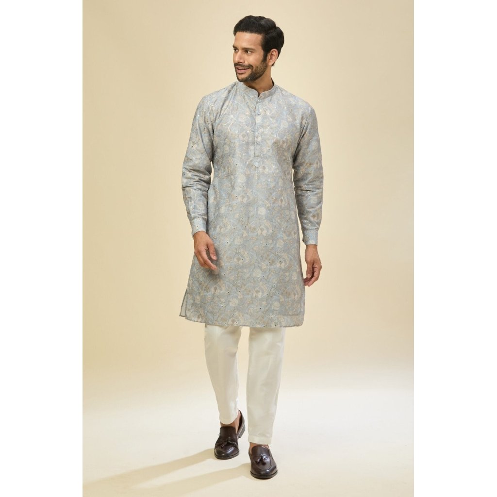 Powder Blue Printed Kurta Set