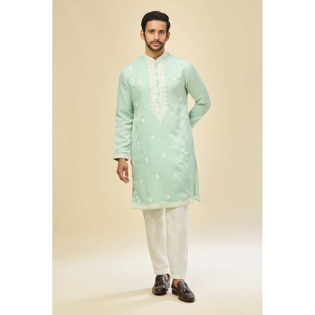 Mint Blue Embroidered Kurta Set