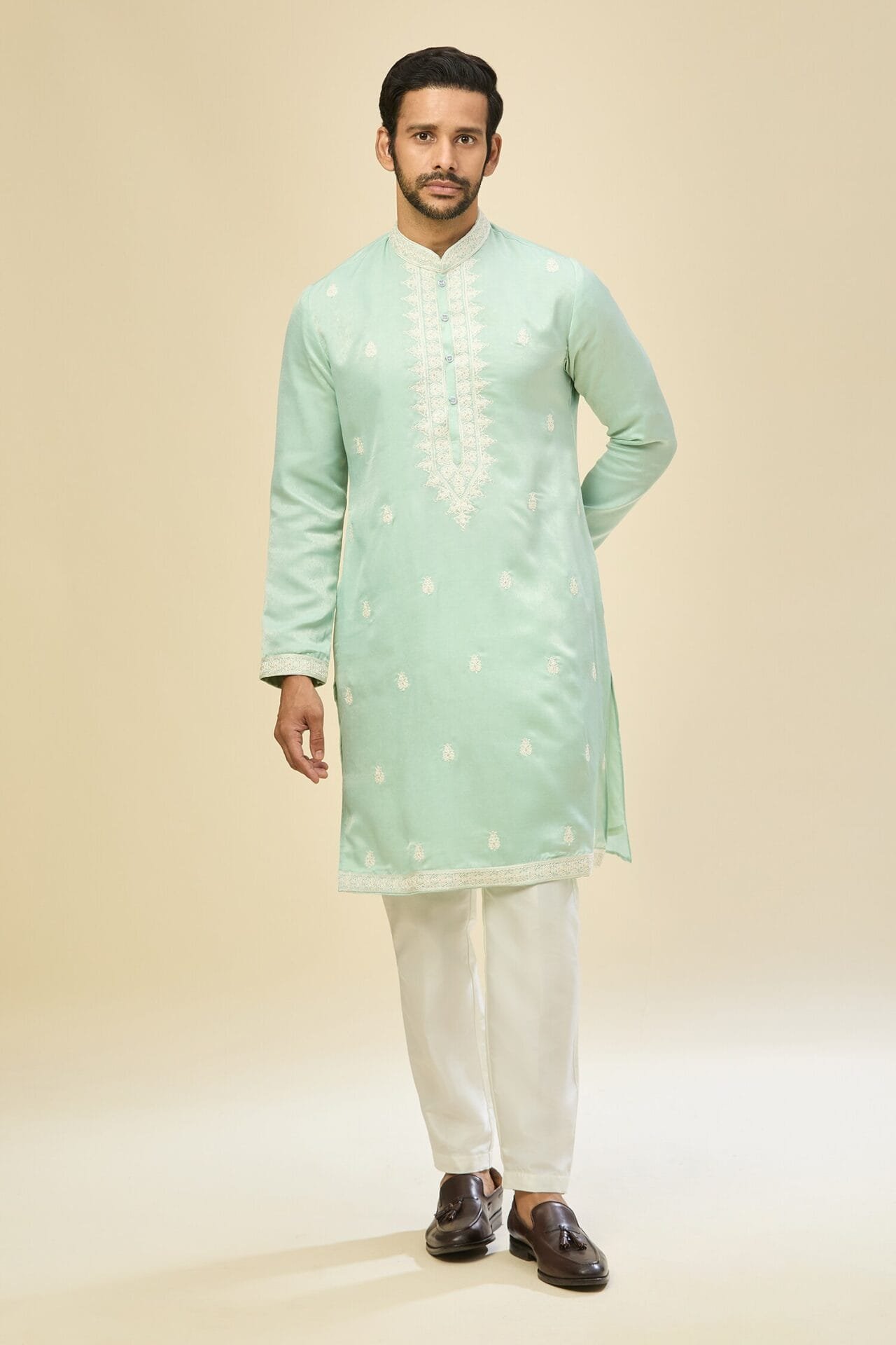 Mint Blue Embroidered Kurta Set