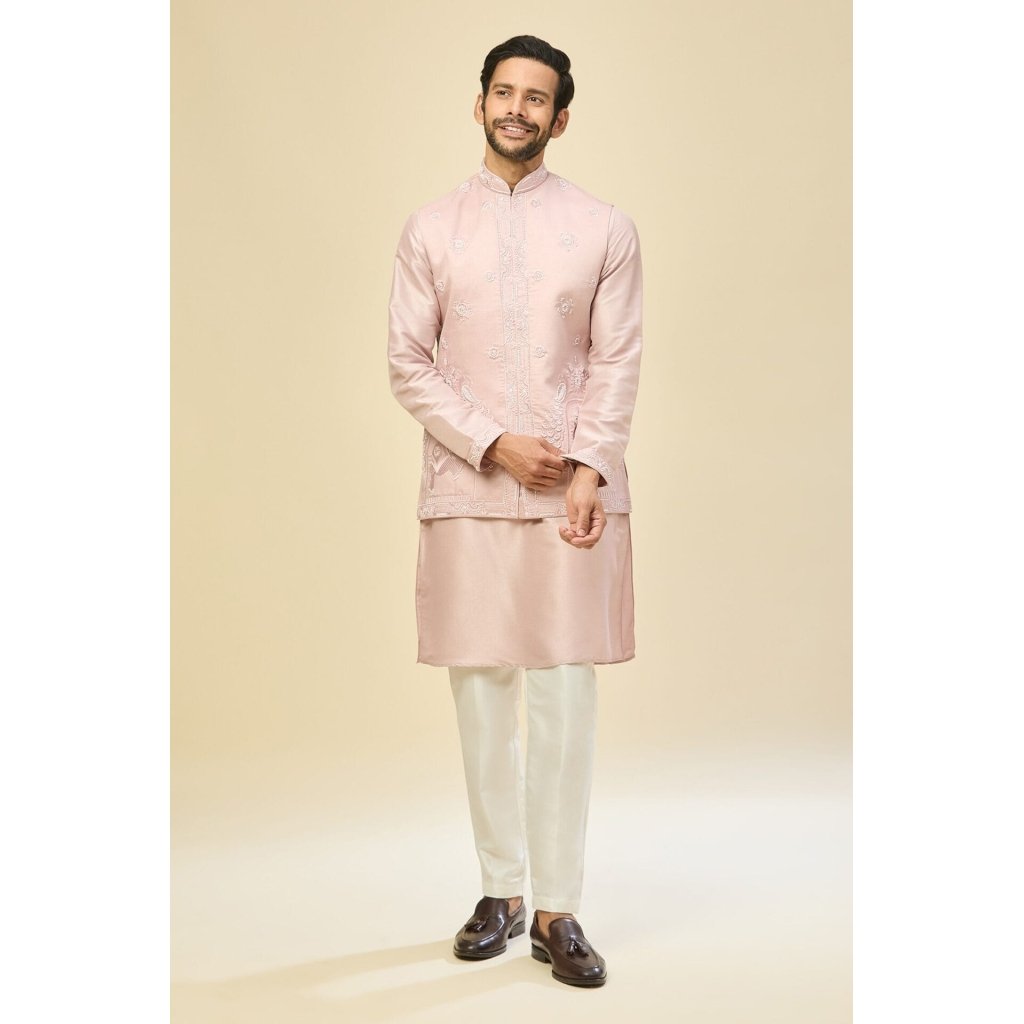 Baby Pink Embroidered Kurta-Jacket