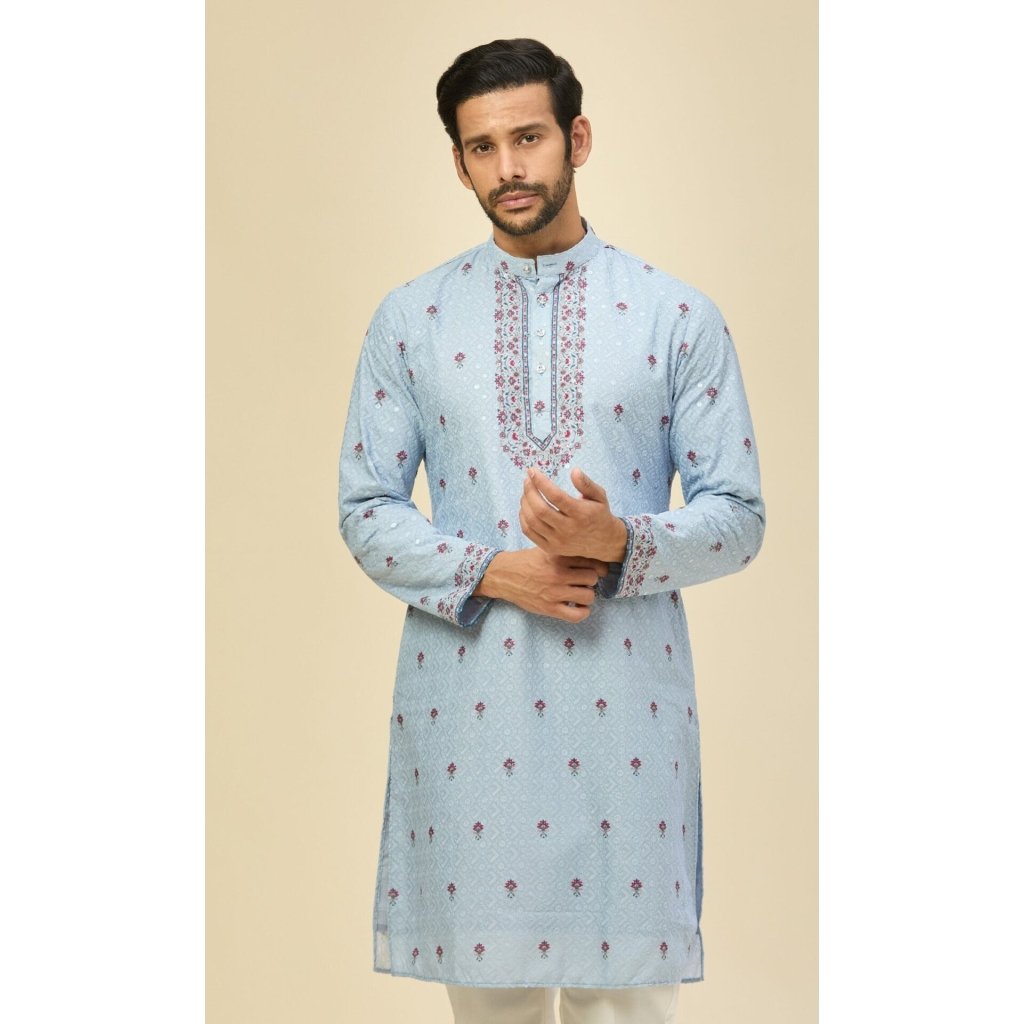 Powder Blue Printed Kurta Set