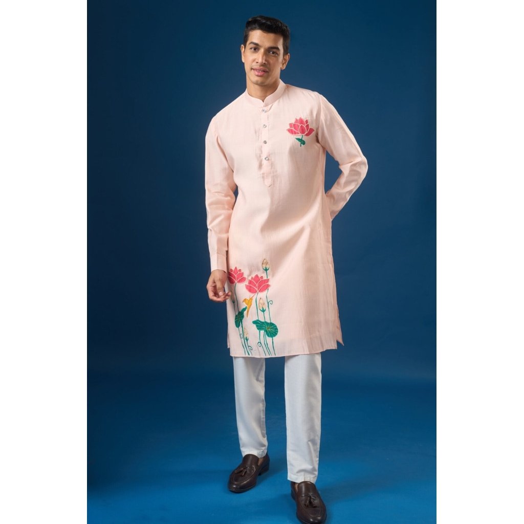 Pink Floral Printed Kurta