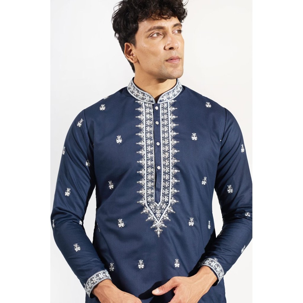 Royal Blue Embroidered Kurta Set