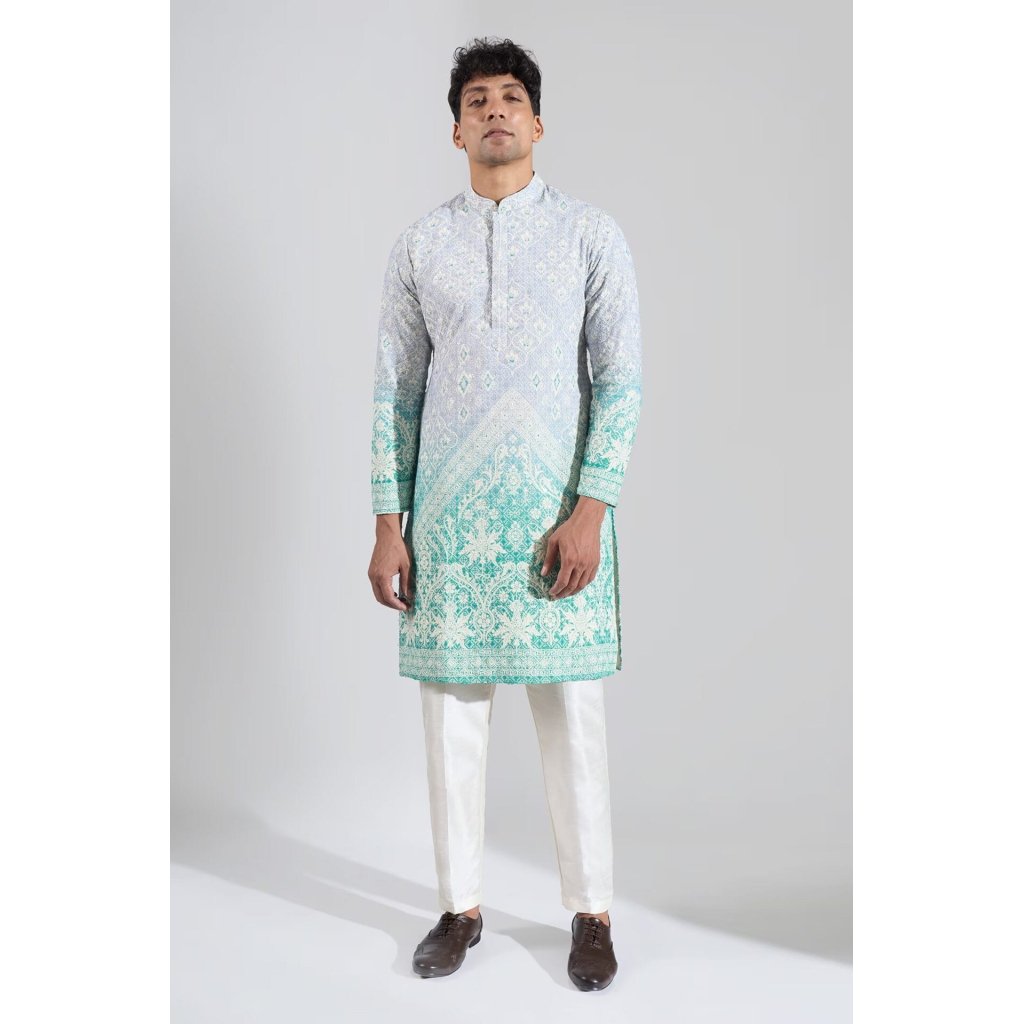 Blue Embroidered Kurta Set
