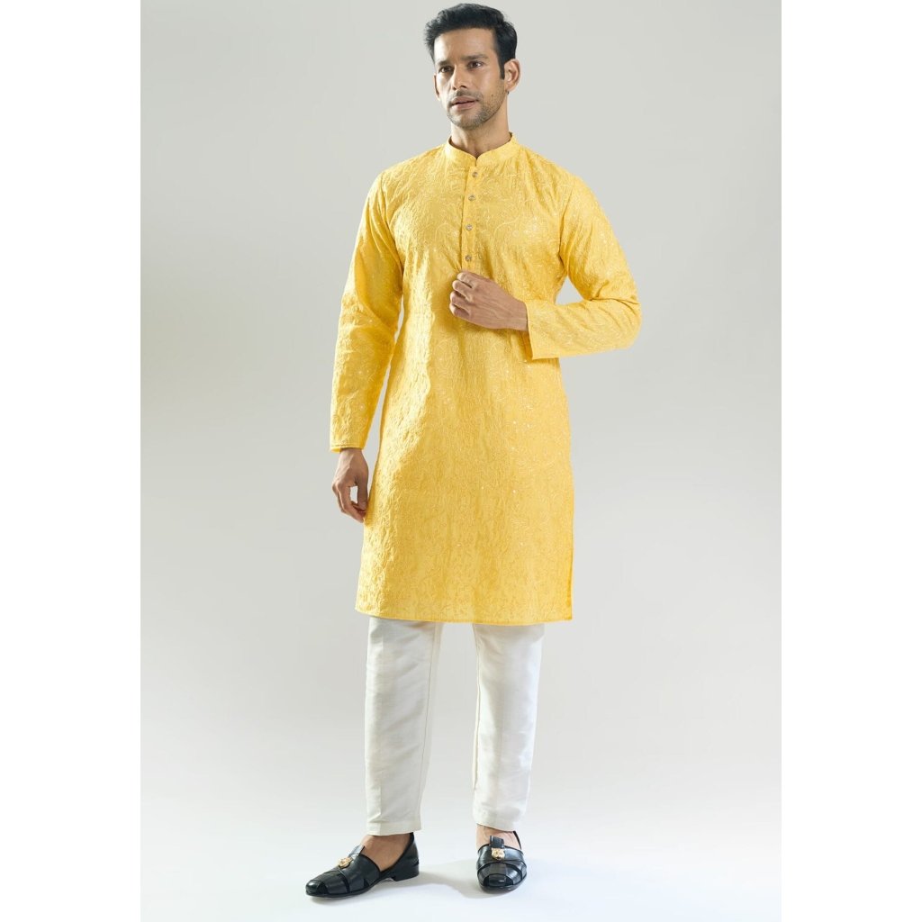 Yellow Embroidered Kurta Set