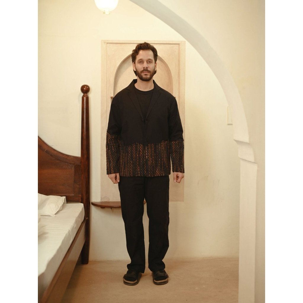 Upcycled Handwoven Ying Yang Blazer