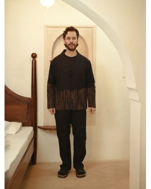 Upcycled Handwoven Ying Yang Blazer Set - Copper