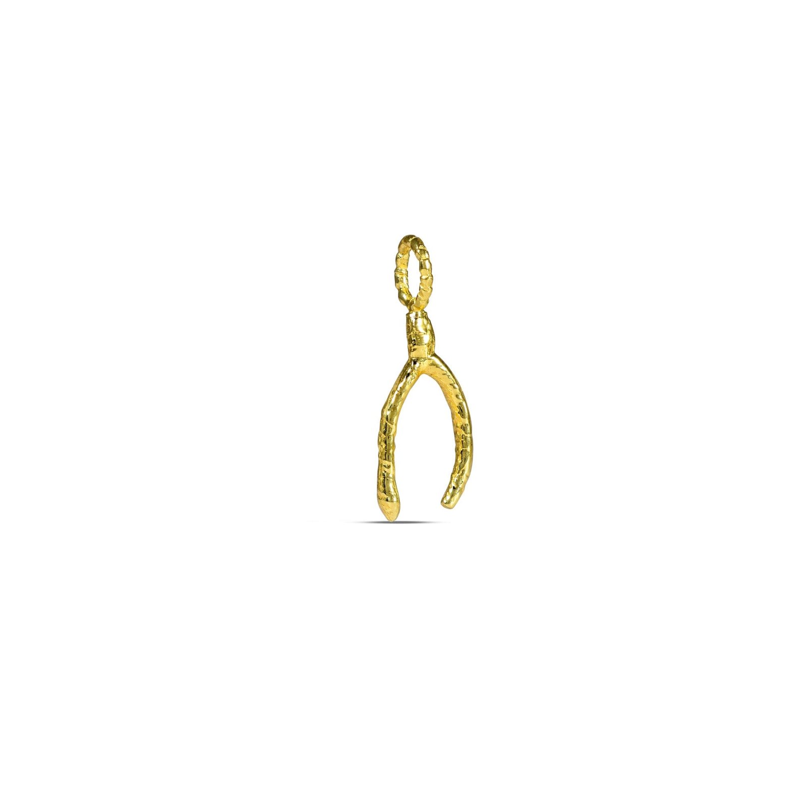 Wishbone Luck Charm Necklace - 22KT Real Gold Plated Good Luck Pendant | Premium Brass Alloy Minimalist Jewelry for Women & Girls
