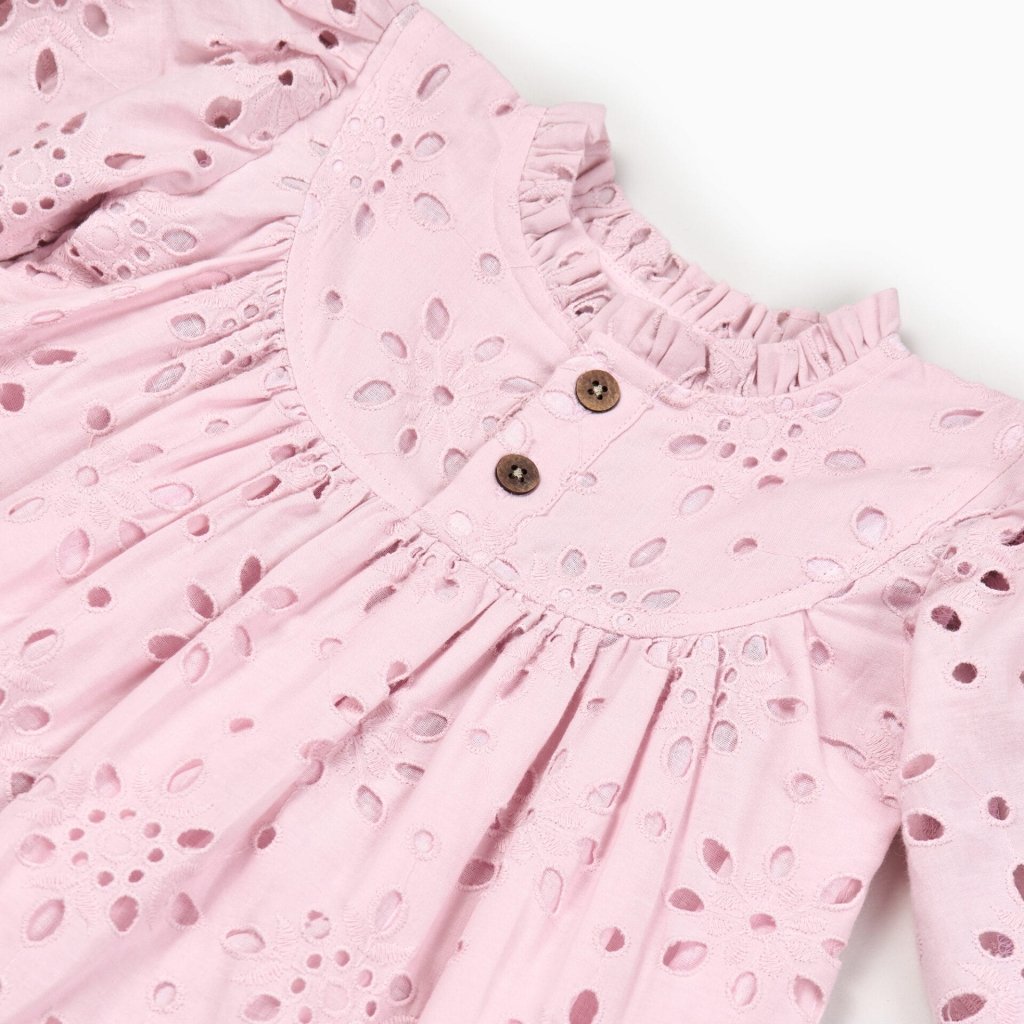 Broderie Anglaise Dress in Blush