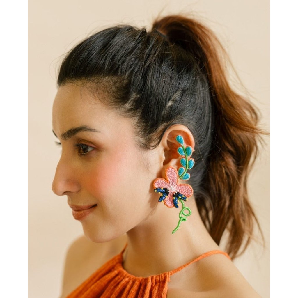 Tahiti handmade floral earrings