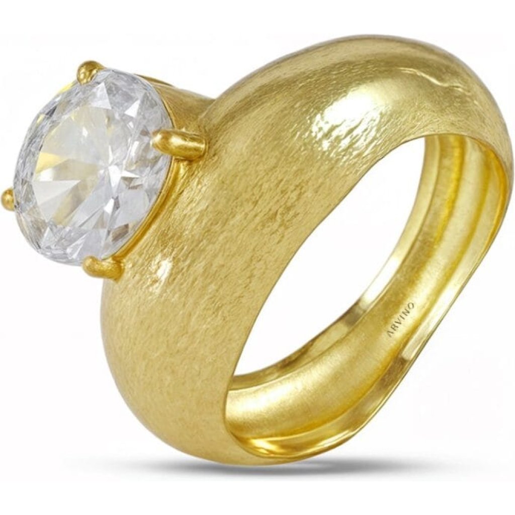 Solitaire Orbit Ring – Elegant 22KT Real Gold Plating on Premium Brass Alloy ? Timeless Jewelry for Women