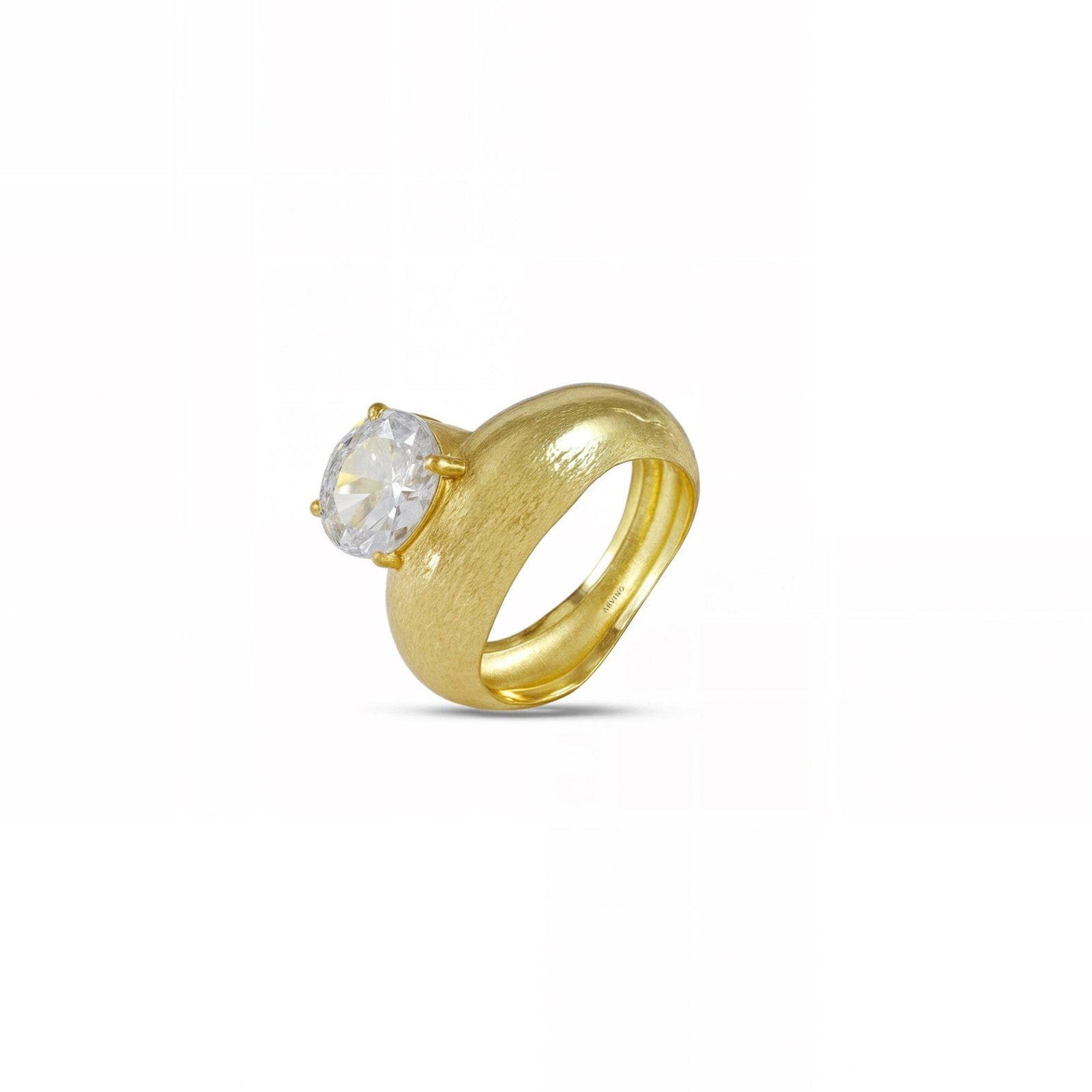 Solitaire Orbit Ring - Elegant 22KT Real Gold Plating on Premium Brass Alloy ? Timeless Jewelry for Women