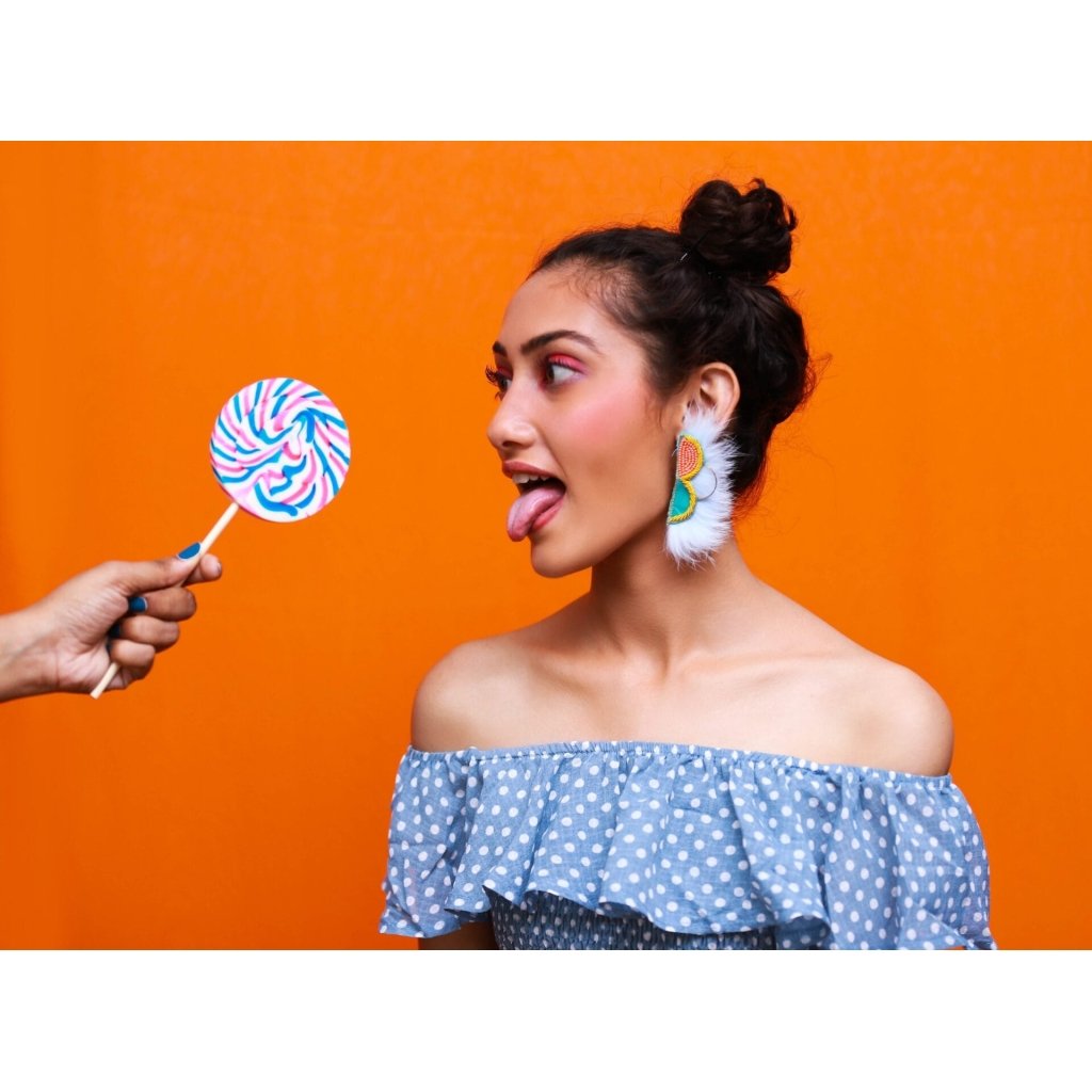 Candy Floss handmade quirky earring