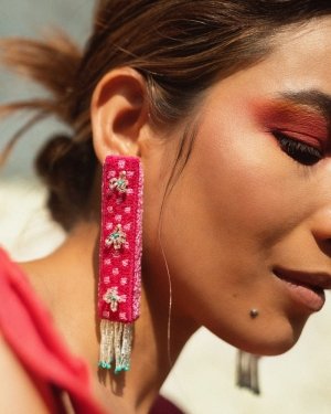 Ahia! Handmade 3D statement earrings