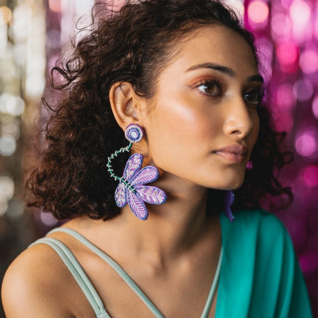 Shikanji handmade flower earrings