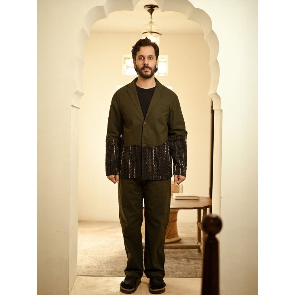 Upcycled Handwoven Ying Yang Blazer