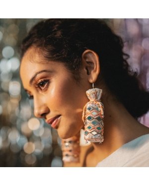 Thandai handmade potli earrings