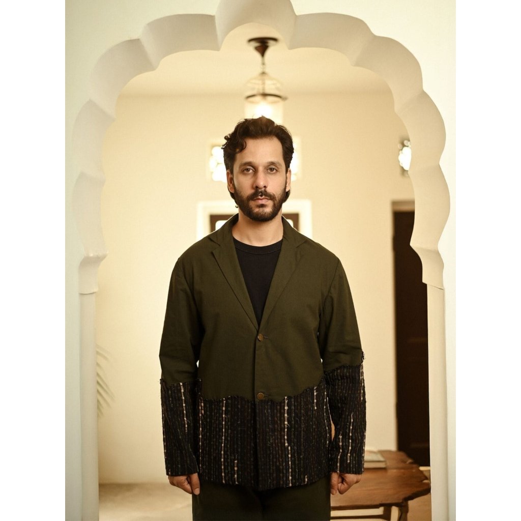 Upcycled Handwoven Ying Yang Blazer