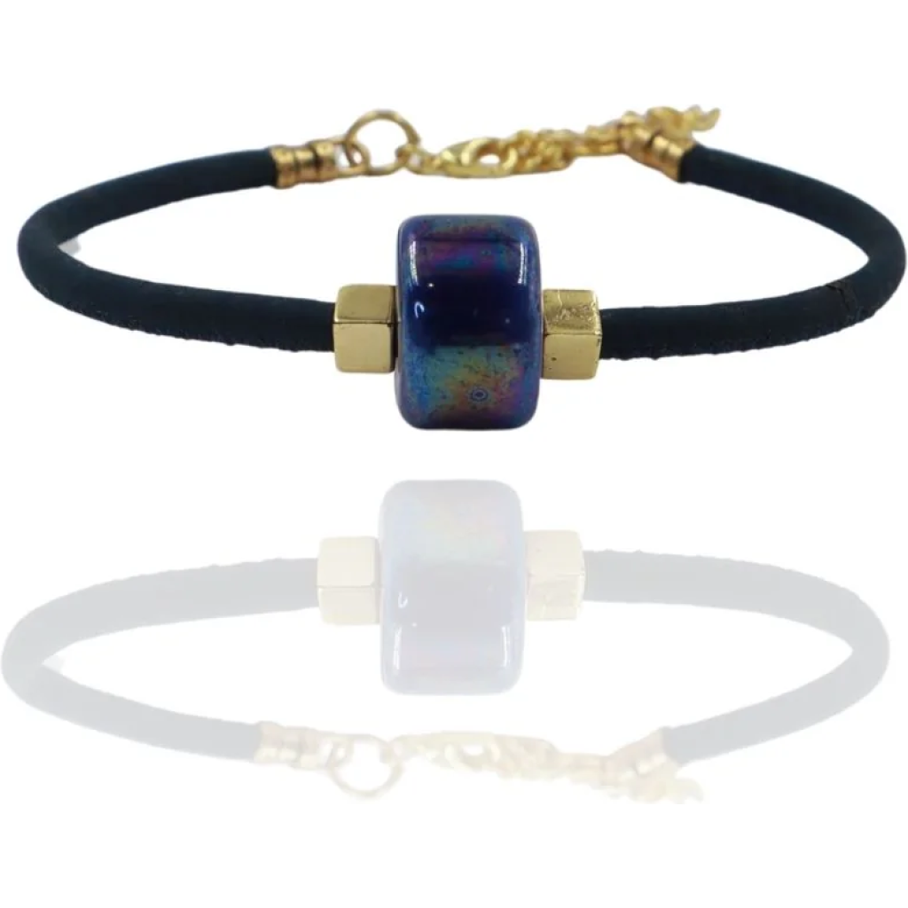 Ceramic Amethyst Cork Bracelet