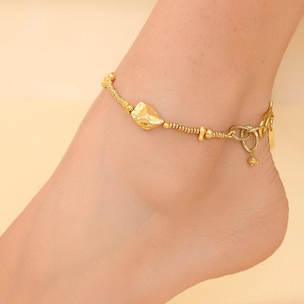 Cosmic Cluster Anklet (Single Pc) | Anti-Tarnish Waterproof Snake Chain Anklet for Girls & Women with 22KT Real Gold Plating