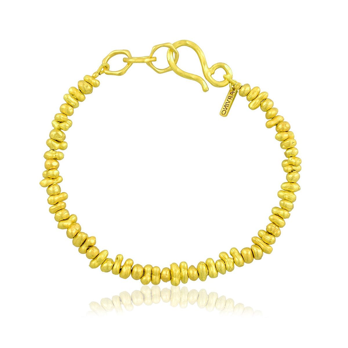 Molten Amorphous Bead Bracelet for Women & Girls - 22KT Gold Plated Premium Brass Jewelry, Elegant Fashion Accessory, Gift for Her, Statement Daily Wear Bracelet