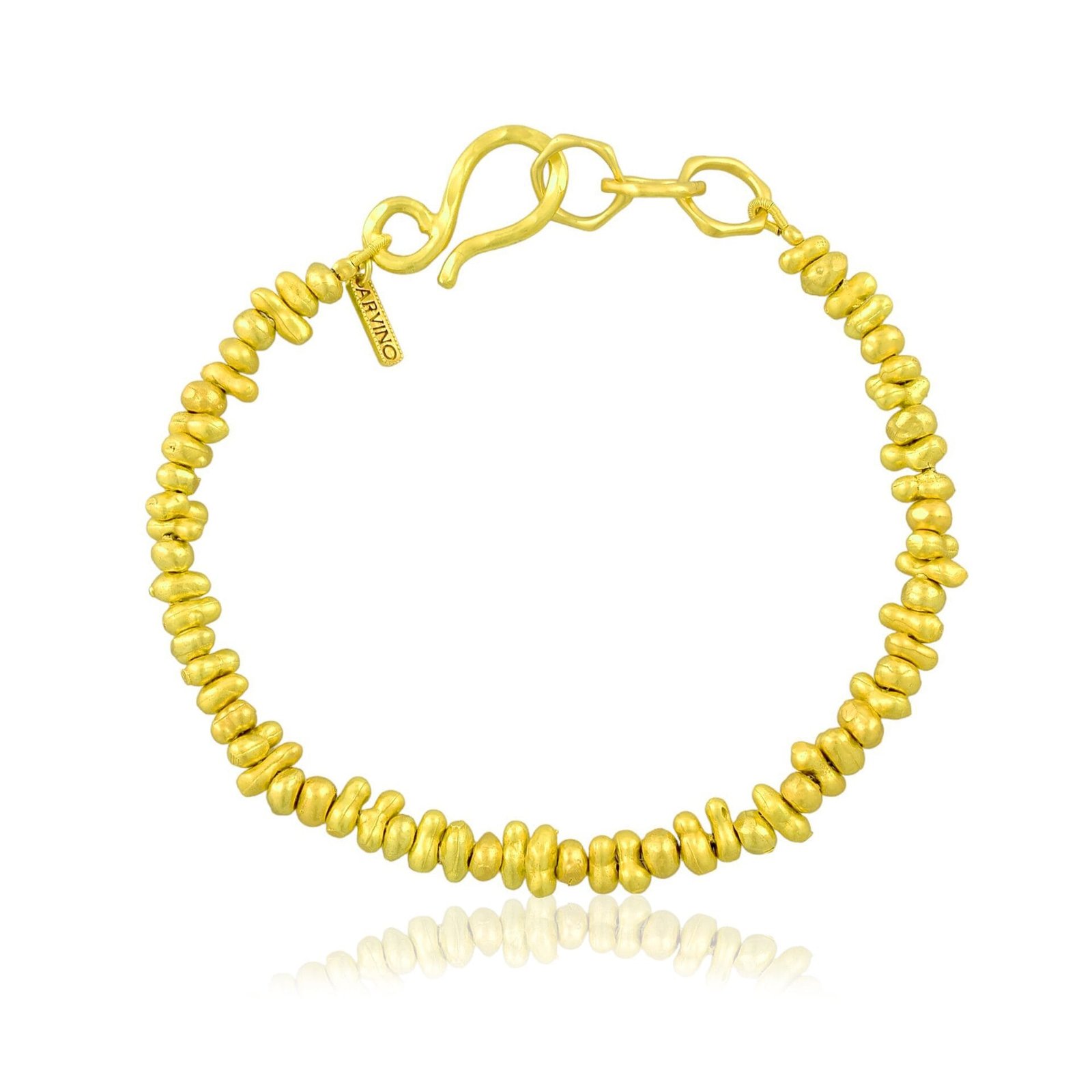 Molten Metal Beaded Anklet (Single Pc) | Anti-Tarnish Waterproof Snake Chain Anklet for Girls & Women with 22KT Real Gold Plating