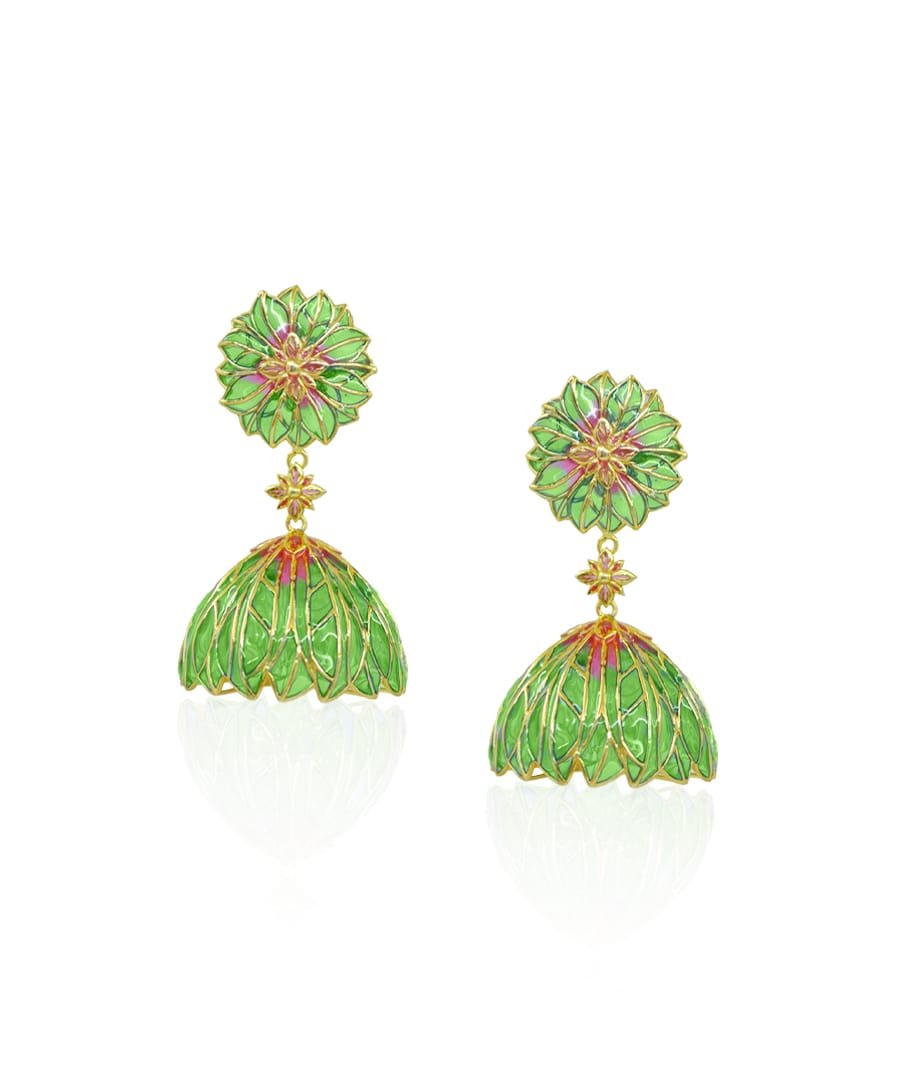 Bloom Lotus Jhumki Earrings