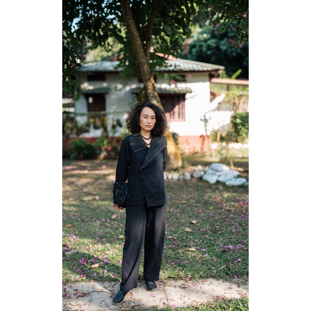 Handwoven Barrel Pants – Blac