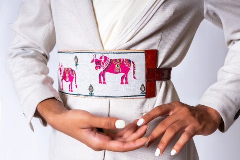 Sudoku!! Handcrafted embroidered leather belt