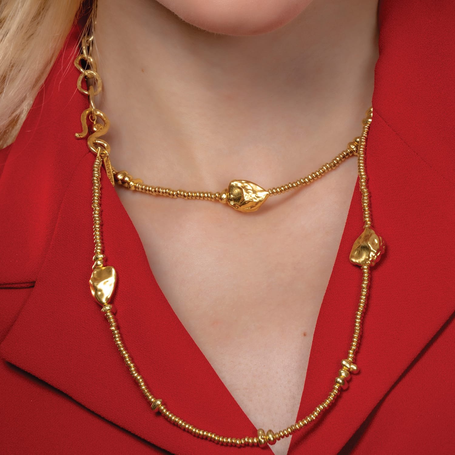 Cosmic Cluster Necklace | 22KT Gold Plated Abstract Cluster Pendant Necklace for Women