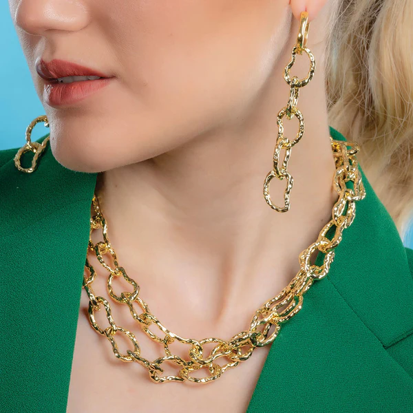 Fortress Link Chain Necklace – 22KT Real Gold Plated Brass Alloy, All Links Openable, Handmade Bold and Durable Necklace for Men & Women