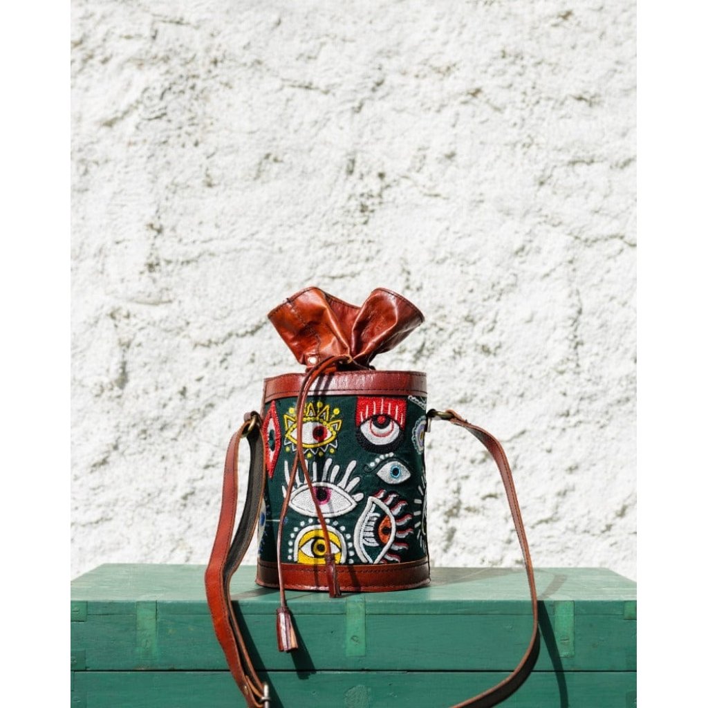 I Spy! Handmade leather potli bag